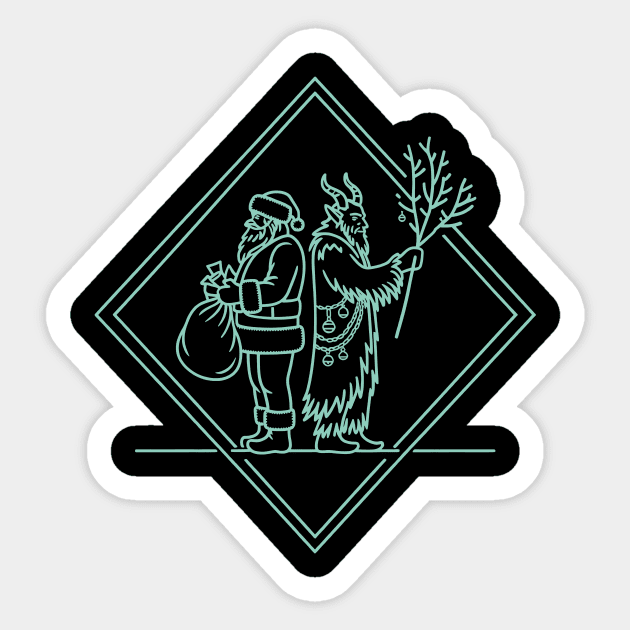 Santa VS Krampus Sticker by CreativeSage